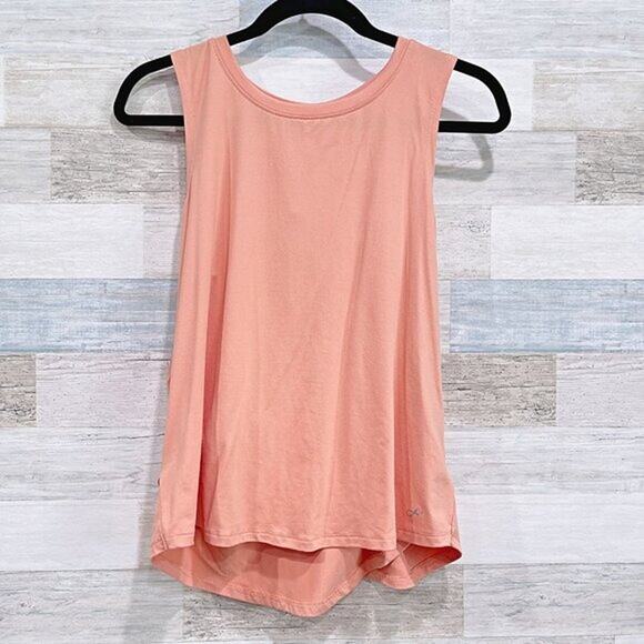 FREELY Cut Out Surplice Back Yoga Tank Orange Activewear Gym Womens Medium - Picture 1 of 5